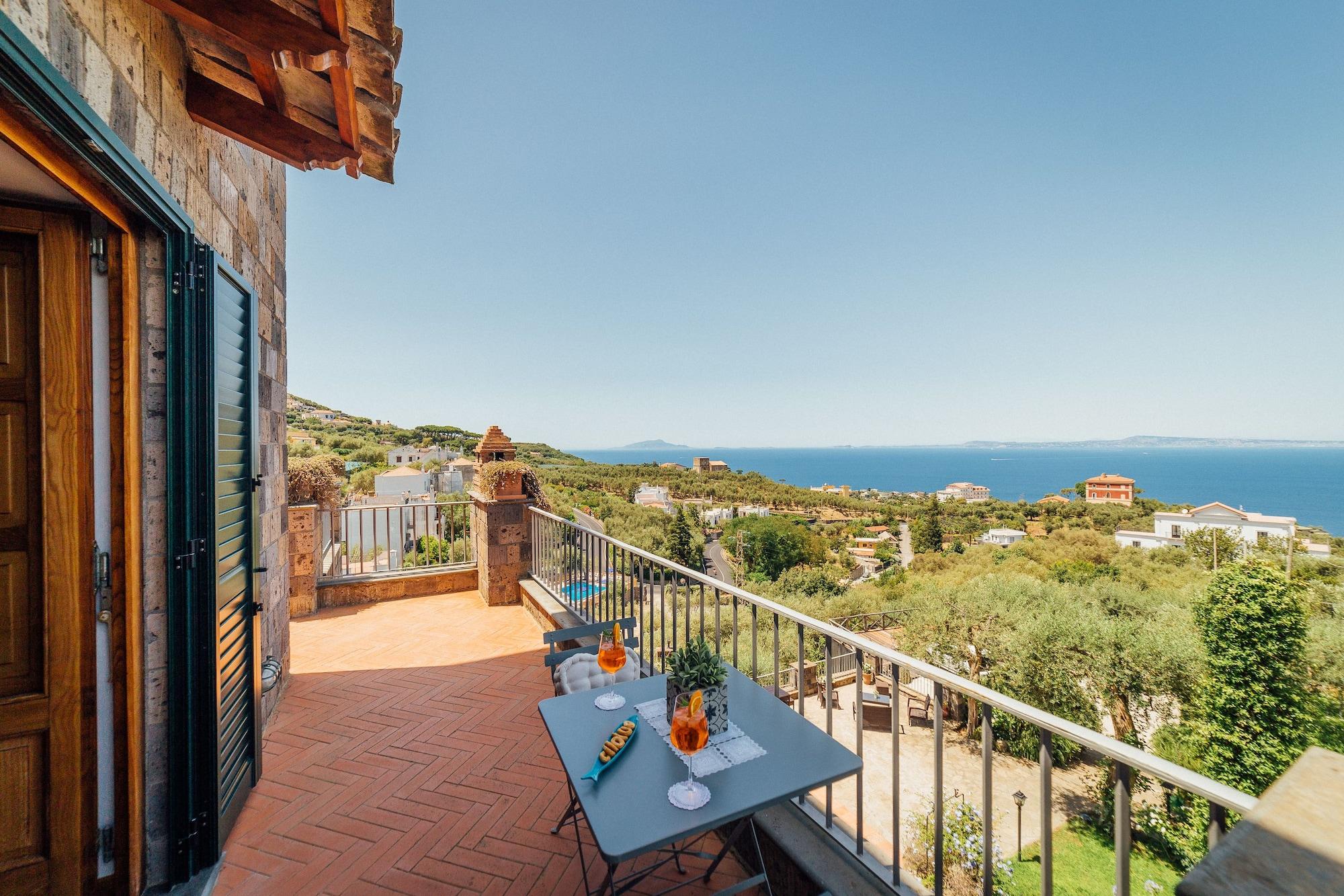 Villa Carolina Sorrento Private Heated Pool And Sea View Eksteriør billede